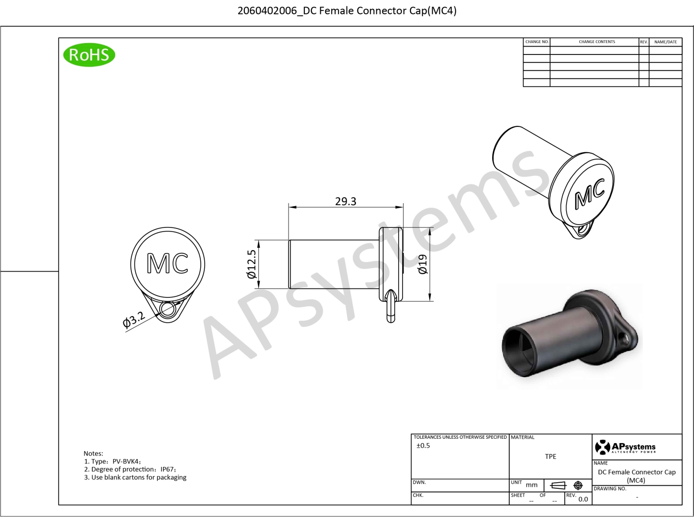 MC4 caps - MC4 beskyttelsespropper